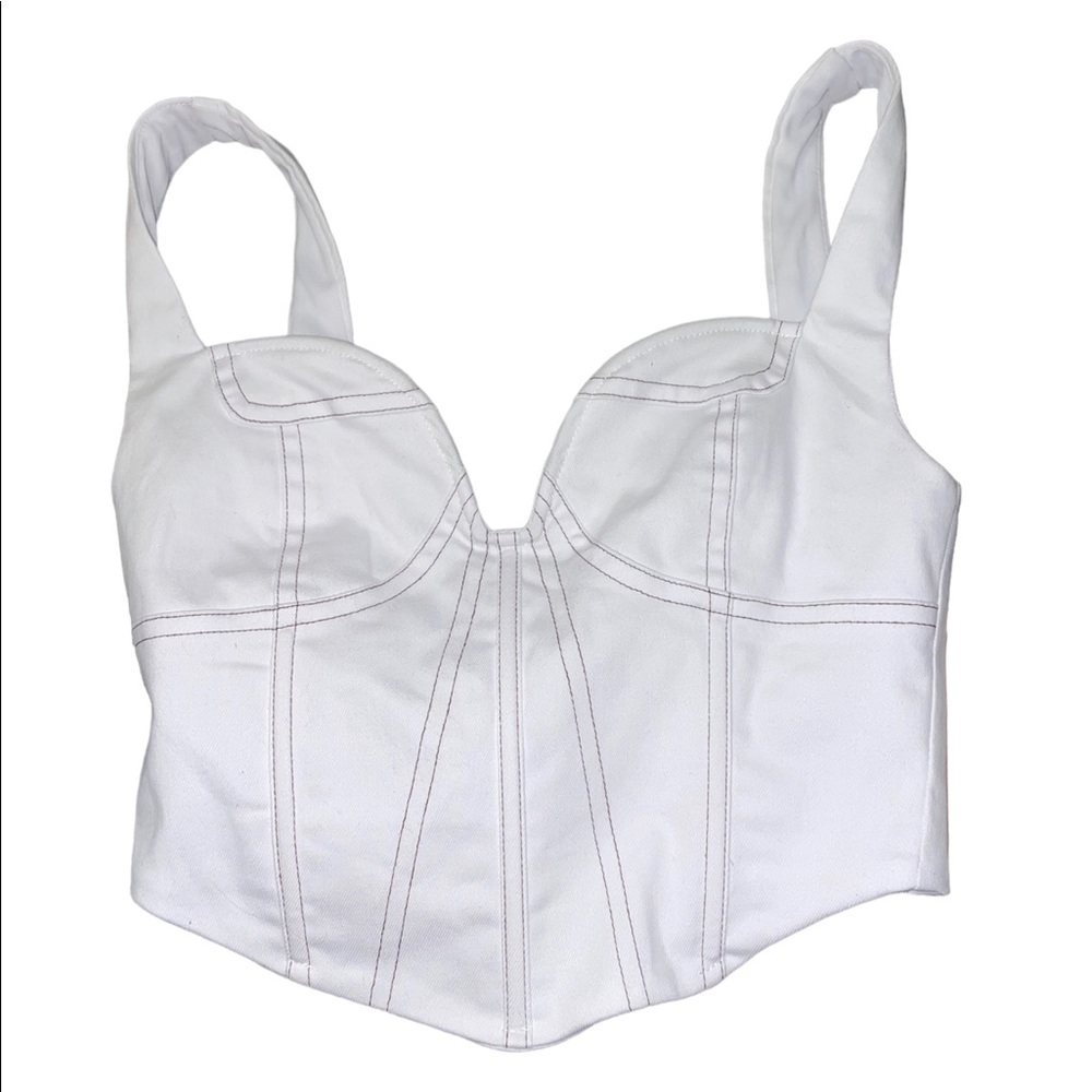 Tiger mist white corset top